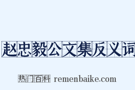 赵忠毅公文集反义词是什么意思的图片
